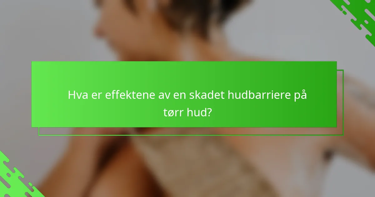 Hva er effektene av en skadet hudbarriere på tørr hud?
